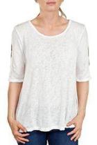  White Three-quarter Sleeve Top