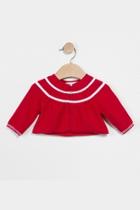  Red Knitted Cardigan Top