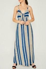  Striped Jersey-knit Tie-front-dress