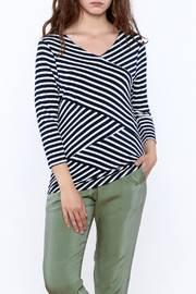  Navy White Stripe Top