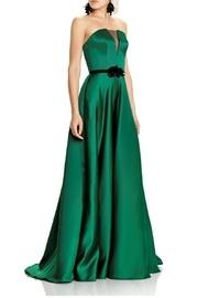  Green Strapless Evening Gown