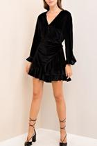  Wrap Velvet Romper