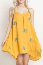  Yellow Embroidered Dress