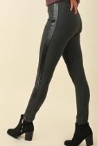  Charcoal Leather-trimming Pants