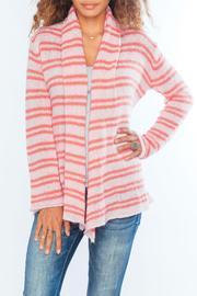  Coral Stripe Cardigan