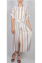  Striped Button-front Maxi-dress