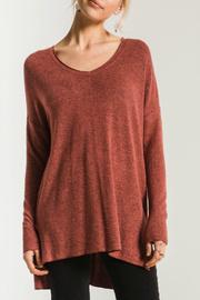  Marled V-neck Knit Sweater Tunic