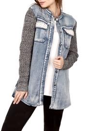 Denim-knit Combo Jacket