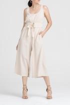  Lace-up Waist Jumpsuit