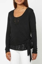  Lace-shell/ Knit Wrap-top