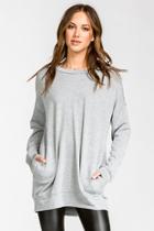  Heather Gray Sweatshirt Tunic With Pockets