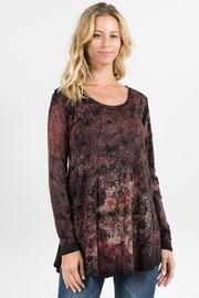  Crimson Floral Tunic
