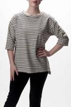  Stripe Print Summer Sweater