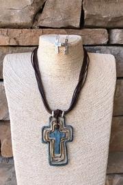  Cross Pendant Necklace-set