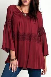  Plus Red Lace Top