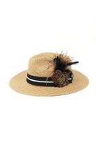  Feather Accent Panama-hat