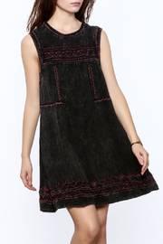  Bohemian Black Tie Dye Embroidered Dress