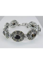  Sterling Silver And 18k Yellow Gold Bracelet, Smokey Topaz Bracelet, Intricate Topaz Bracelet, Toggle Clasp