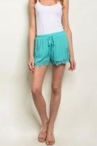  Turquoise Crochet Shorts