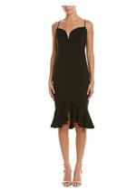  Black Ruffle Sheath Mini