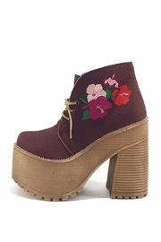  Burgundy Embroidered Bootie