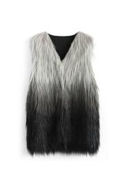  Dip-dyed Faux-fur Vest