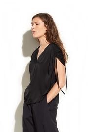  Ruched V-neck Blouse