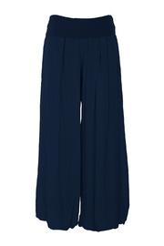  Fold-over Rayon Wide Leg Pant