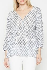  White Patterned Tassle Top