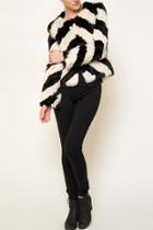  Striped Fur Jacket