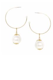  Pearl Drop Hoop Earring