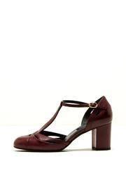  T Strap Leather Pump