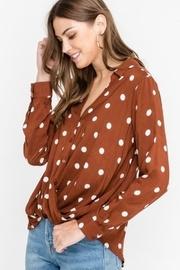 Brown Polka-dot Top