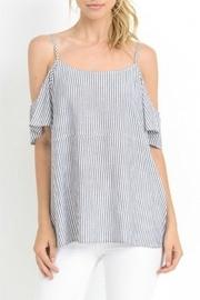  Open-shoulder Stripe Top
