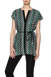  Green Geometric Blouse