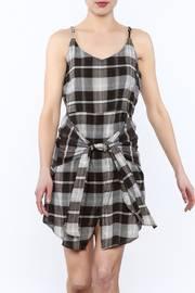  Grey Plaid Tie Dress