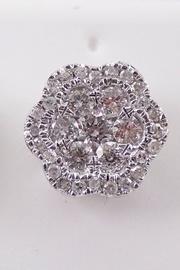  14k White Gold Diamond Studs Cluster Stud Flower Earrings Diamond Unique Gift Studs
