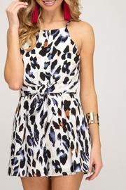  Abstract Halter Romper