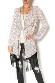  Striped Fringe Sweater