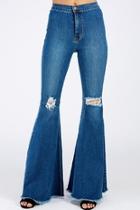  Distressed Flare Jeans