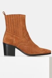  Block Heel Suede Ankle Boot