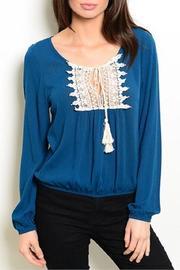  Peasant Teal Top