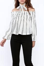  Stripe Print Lightweight Top