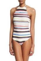  Stripe White Swimsuit