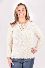  Fuzzy Tie Sweater