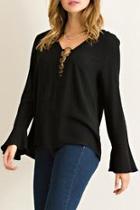  Solid O-ring Blouse