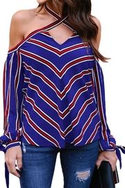  Blue Chevron Top