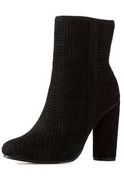  Faux-suede Laser-cut Ankle-boots