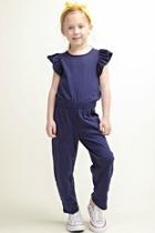  Ruffle Cap Sleeve Jumpsuit