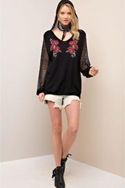  Black Fishnet Sleeves Pullover